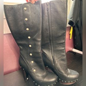 NWT UGG Australia Gebui e Leather Mid Calf High Heel Boots